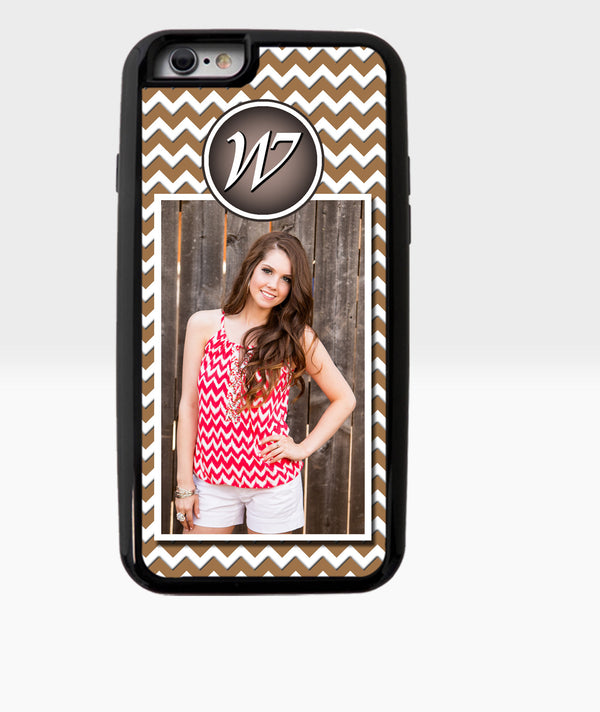 Brown Chevron Monogram Photo Case - Dxdecor