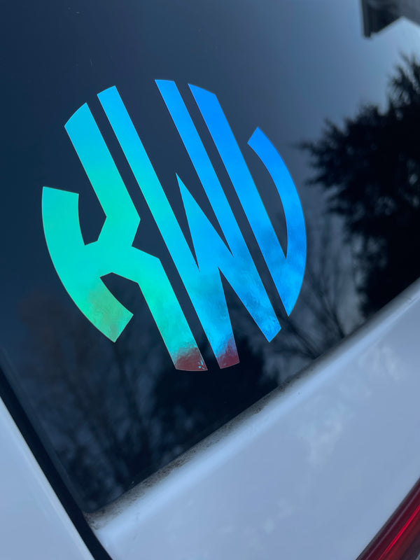 Holographic Circle Monogram Decal